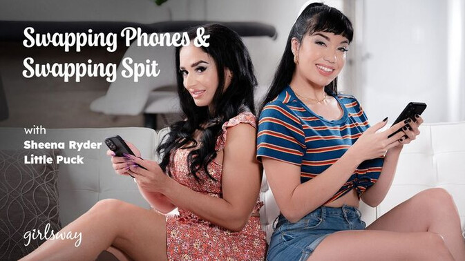 Girlsway - Sheena Ryder - Little Puck - Latina Sheena Ryder and Brunette Little Puck Swap Phones and Kiss Deeply / 11.01.2025