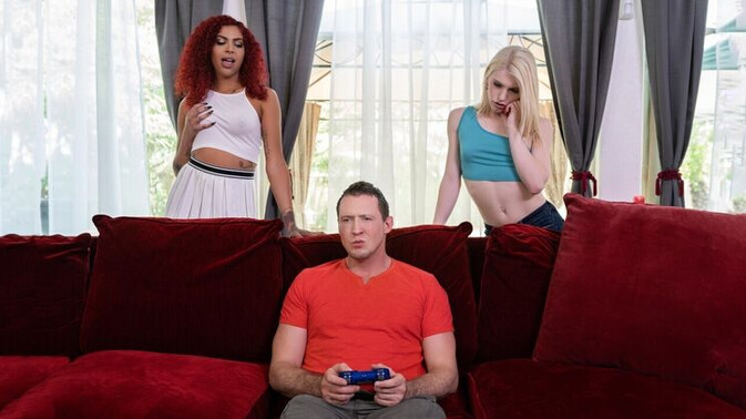 Trans Angels - Pierce Paris - Rubi Maxim - Izzy Wilde - Blonde Babe Seduces Gamer Roommate Part 1 / 08.10.2021