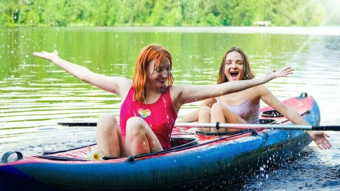 Club Sweethearts - Olivia Trunk - Emma Korti - Shaved and Wet Lesbians Olivia and Emma's Kayaking Escapade / 14.07.2023