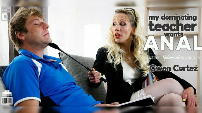 Mature.nl - Gwen Cortez - Rick Palmer - Blond Milf Teacher Gwen Cortez Fucks Her Student's Brains Out / 23.06.2023