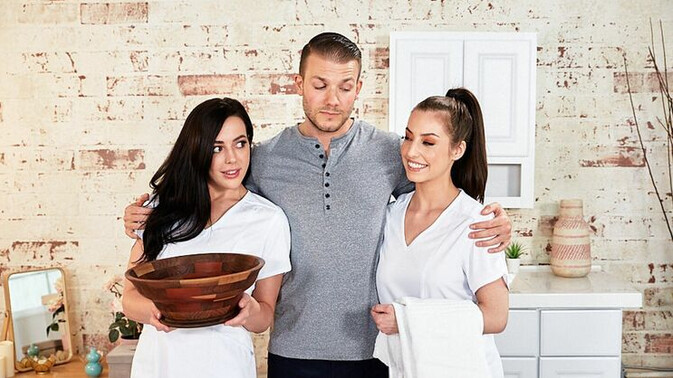 Nuru Massage - Codey Steele - Whitney Wright - Spencer Bradley - Deepthroat Duo Takes On Two Horny Studs / 17.06.2021