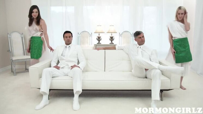 Mormon Girlz - Cadence Lux - Pepper Xo - Teenage Blonde and Brunette Duo in Group Sex Frenzy / 12.06.2021