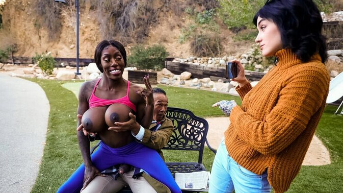 Brazzers - Ebony Mystique - Chong Dong - Black Beauty Meets Big Cock Flasher in the Park / 27.06.2022