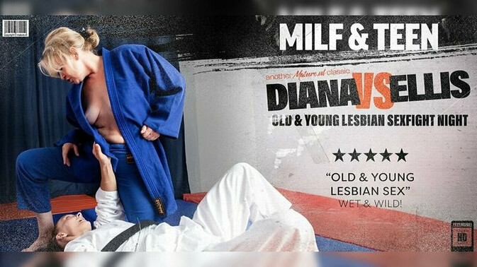 Mature.nl - Diana - Ellis Courtney - Skinny Blonde Diana Clashes with Brunette Ellis in this Wet and Wild Lesbian Sex Match / 06.09.2024