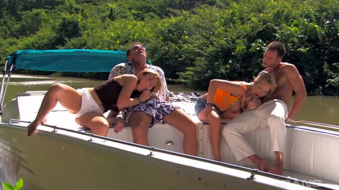 BANG.com - Mike Angelo - Jessica Moore - Morgan Moon - Jessica Moore and Morgan Moon's Slutty Threesome Adventure on the Water / 12.10.2020